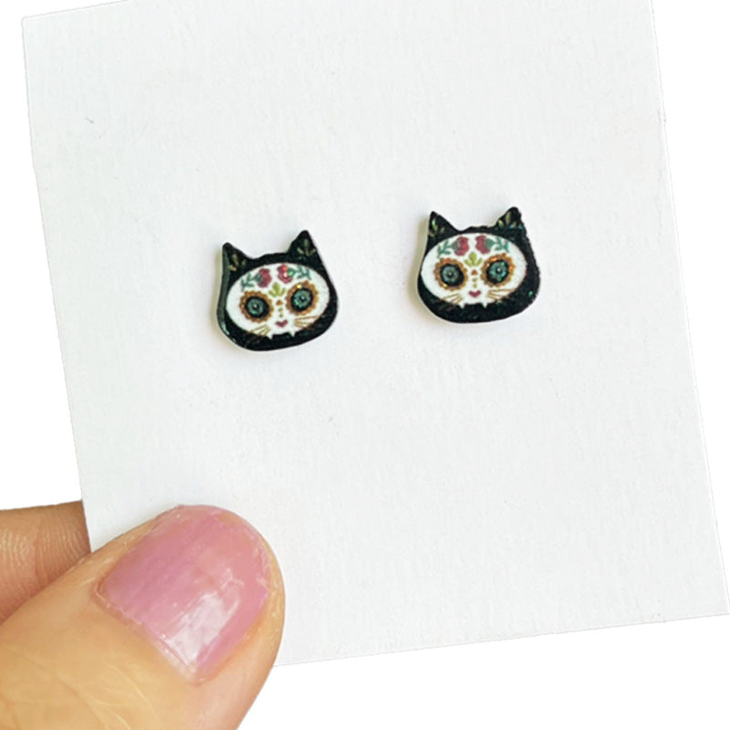 Wholesale Day of the Dead skull costume with shiny earrings